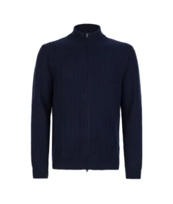 Cardigan a coste in Cashmere Ultrasoft
