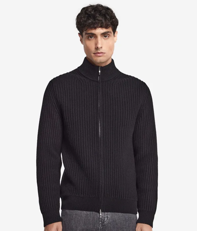 Cardigan a coste in Cashmere Ultrasoft