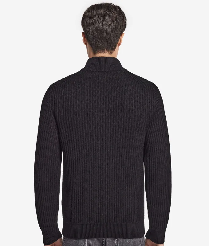 Cardigan a coste in Cashmere Ultrasoft