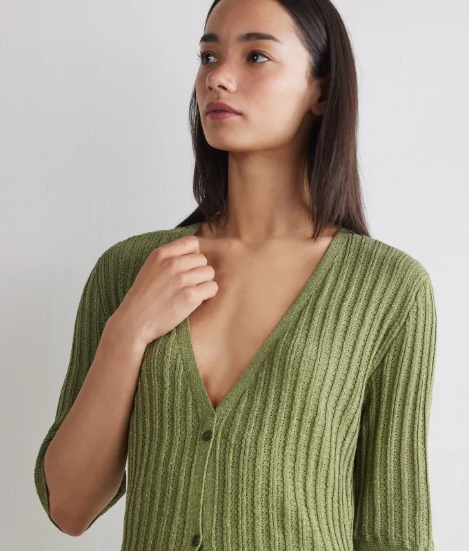 Cardigan a coste lamé