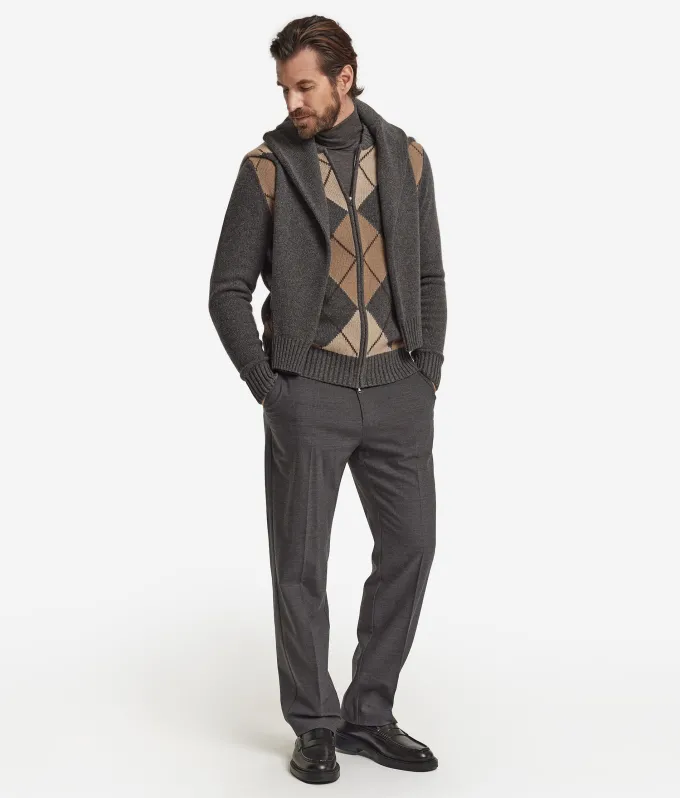 Cardigan a rombi in Cashmere Ultrasoft
