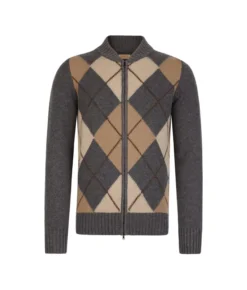 Cardigan a rombi in Cashmere Ultrasoft