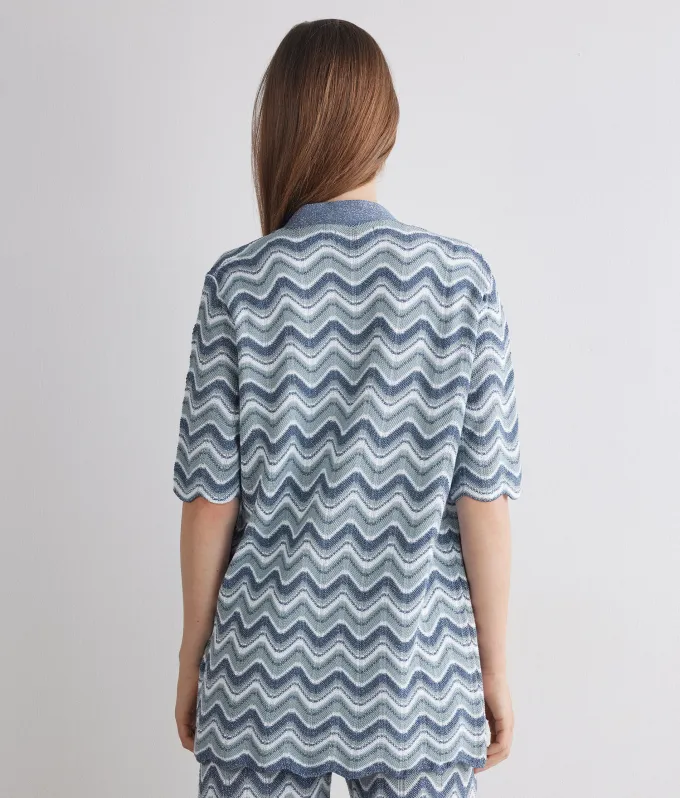 Cardigan chevron lamé