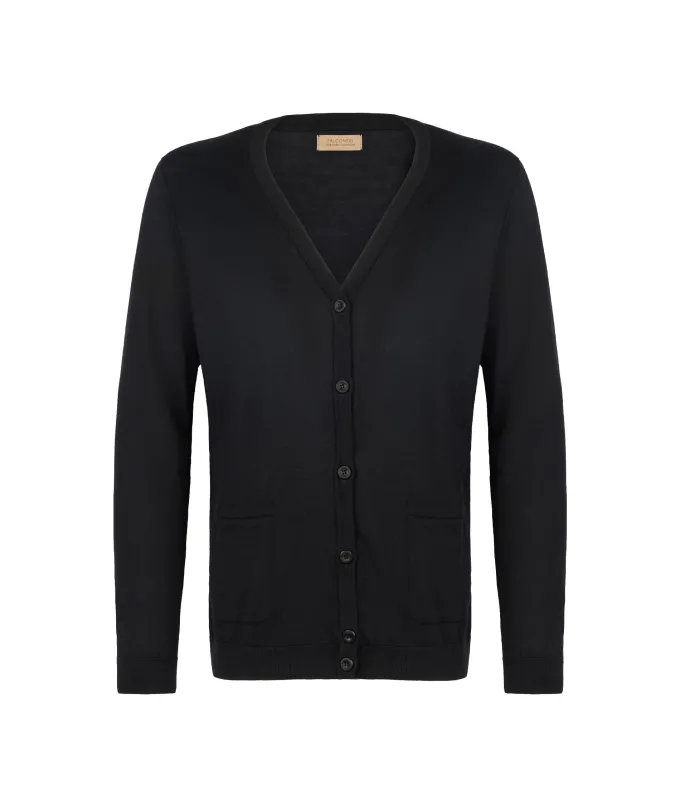 Cardigan con bottoni in Cashmere Ultrafine