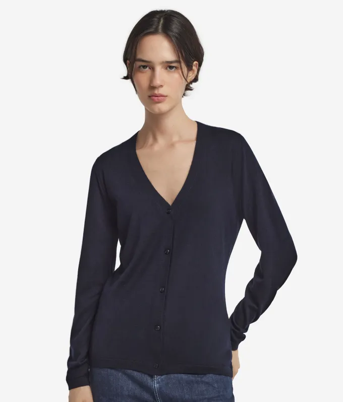 Cardigan con scollo a V in Cashmere Ultrafine