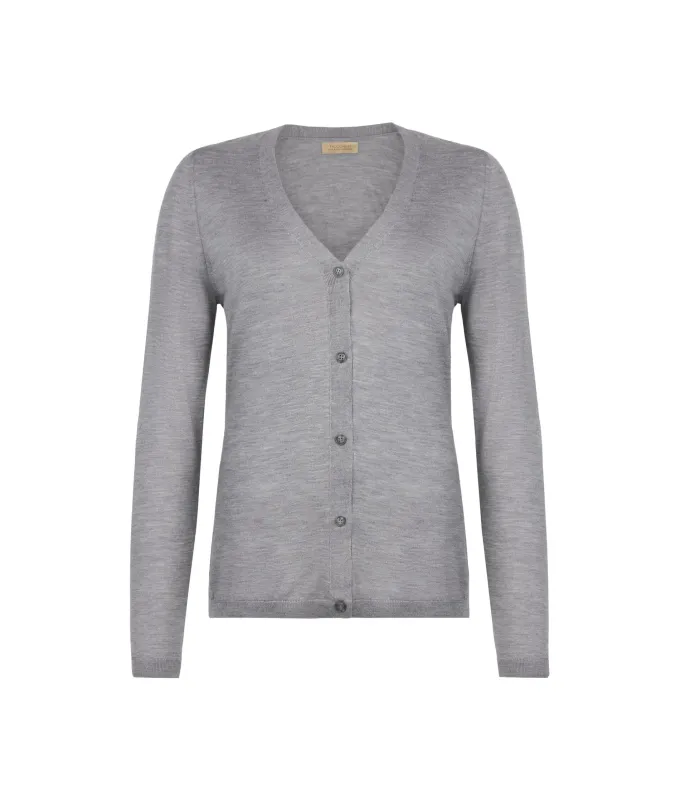 Cardigan con scollo a V in Cashmere Ultrafine