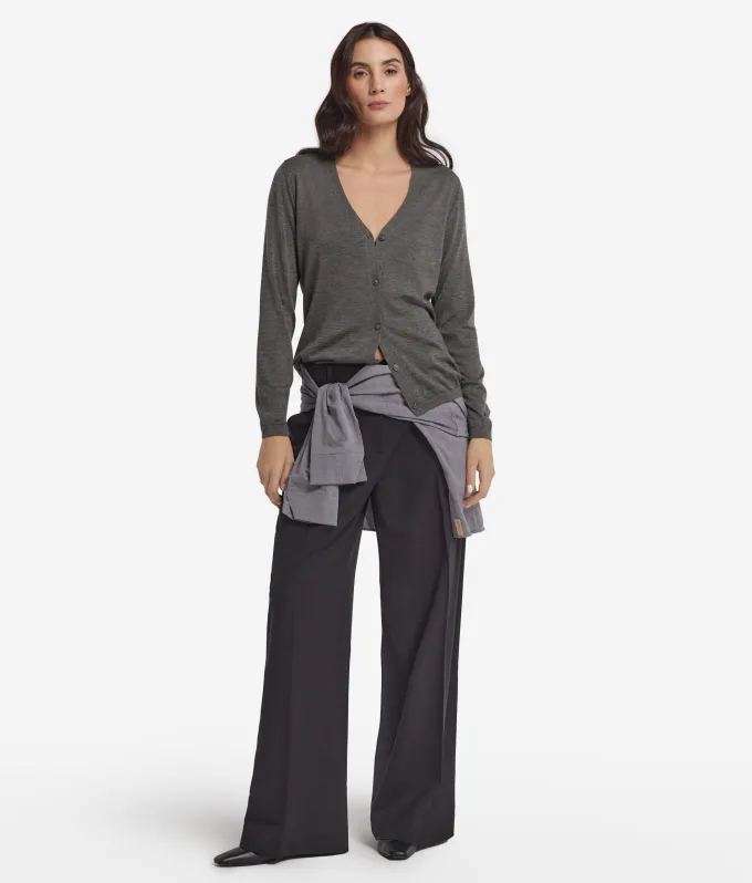 Cardigan con scollo a V in Cashmere Ultrafine