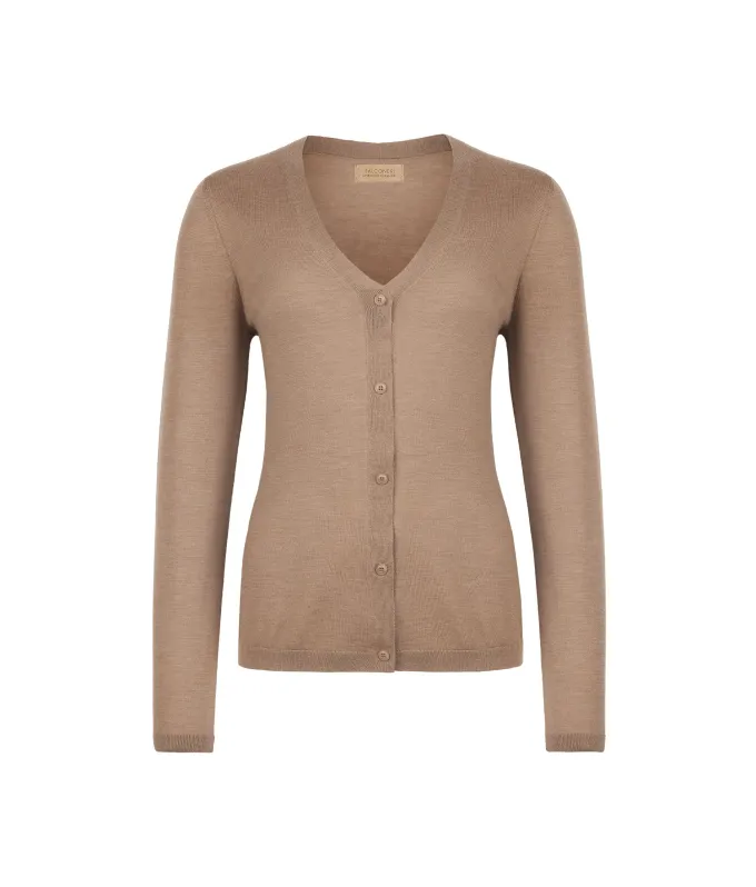 Cardigan con scollo a V in Cashmere Ultrafine