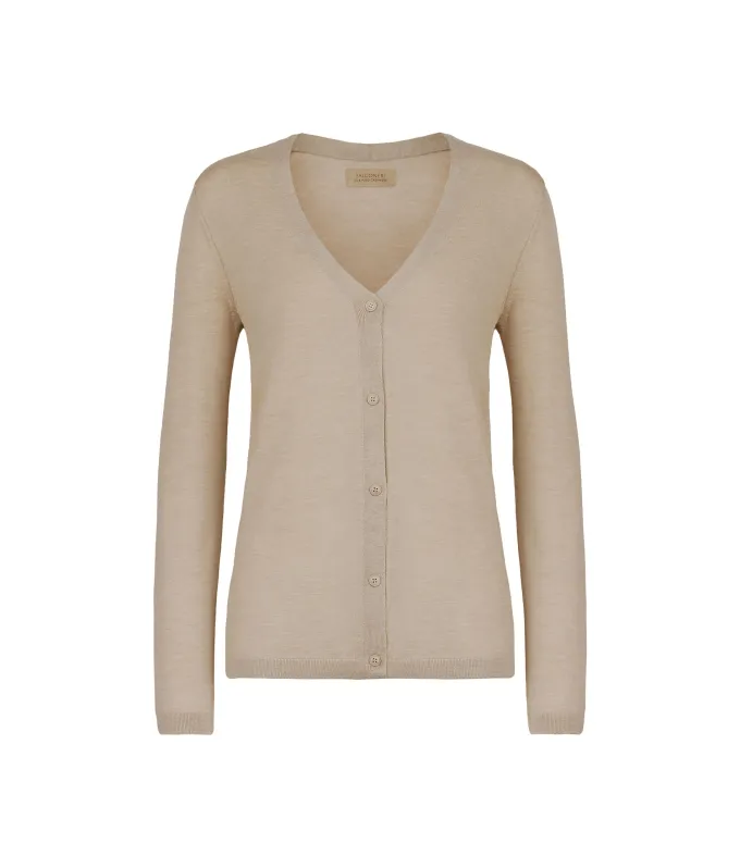 Cardigan con scollo a V in Cashmere Ultrafine