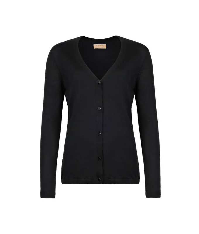 Cardigan con scollo a V in Cashmere Ultrafine