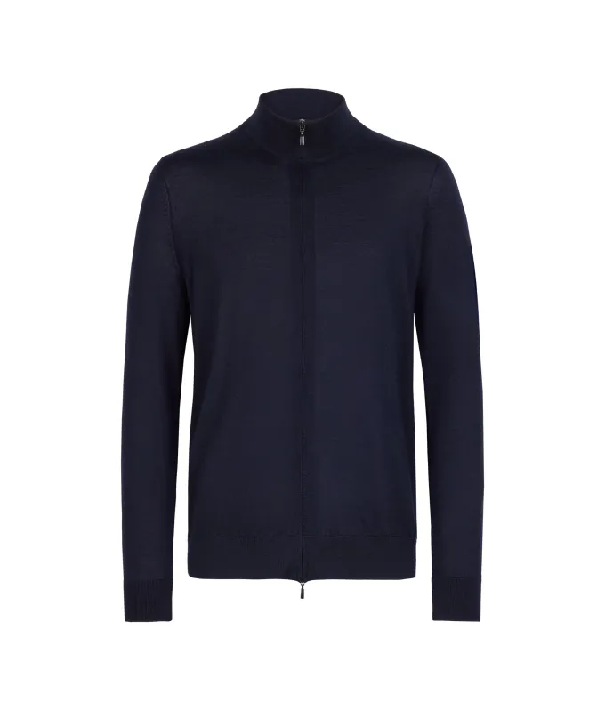 Cardigan con zip in Cashmere Ultrafine