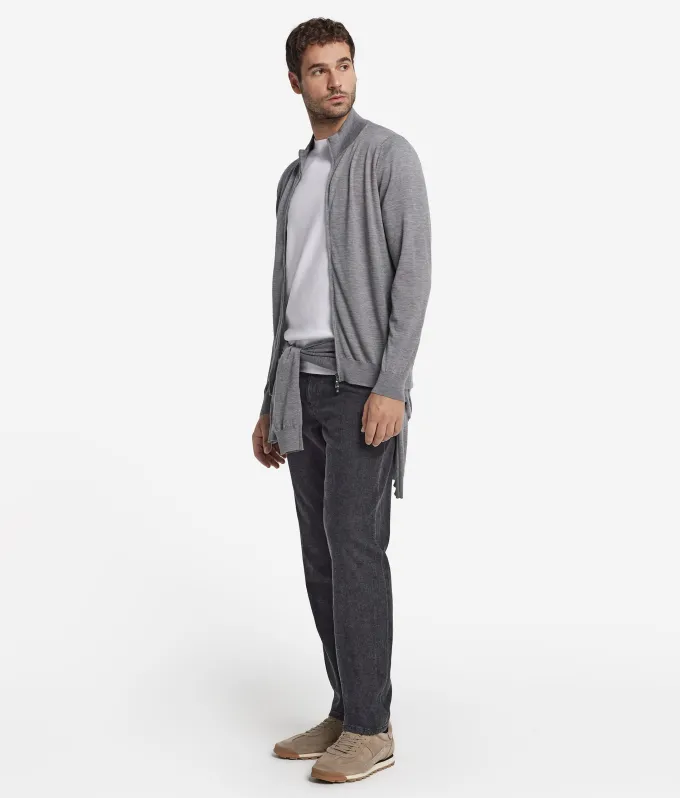 Cardigan con zip in Cashmere Ultrafine