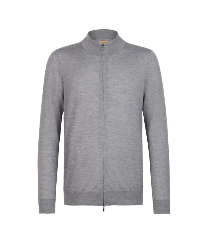 Cardigan con zip in Cashmere Ultrafine