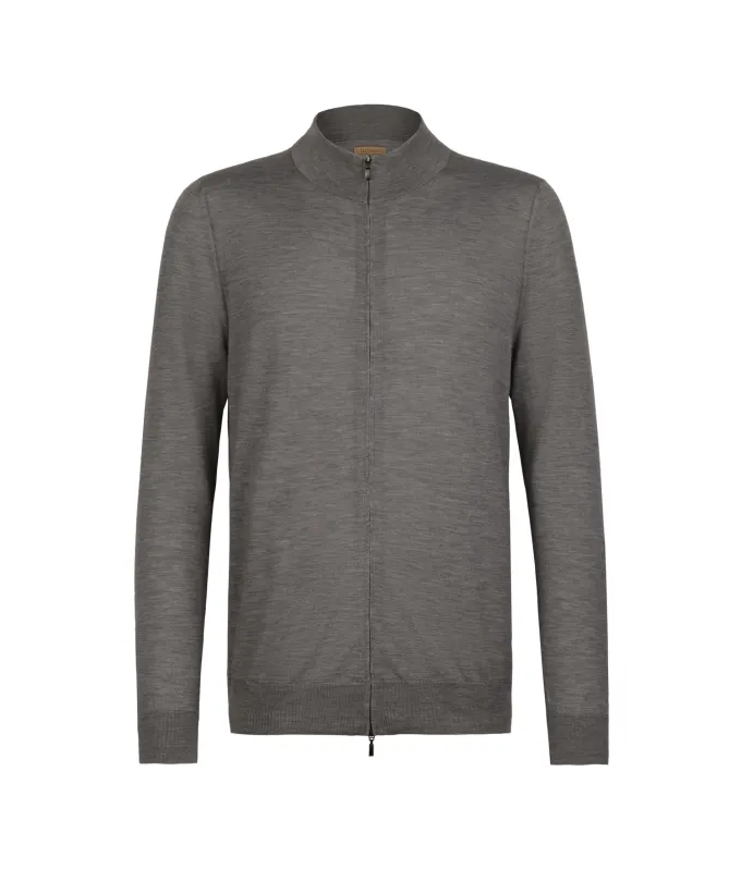 Cardigan con zip in Cashmere Ultrafine