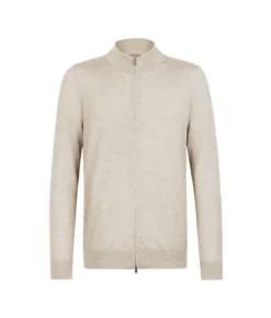 Cardigan con zip in Cashmere Ultrafine