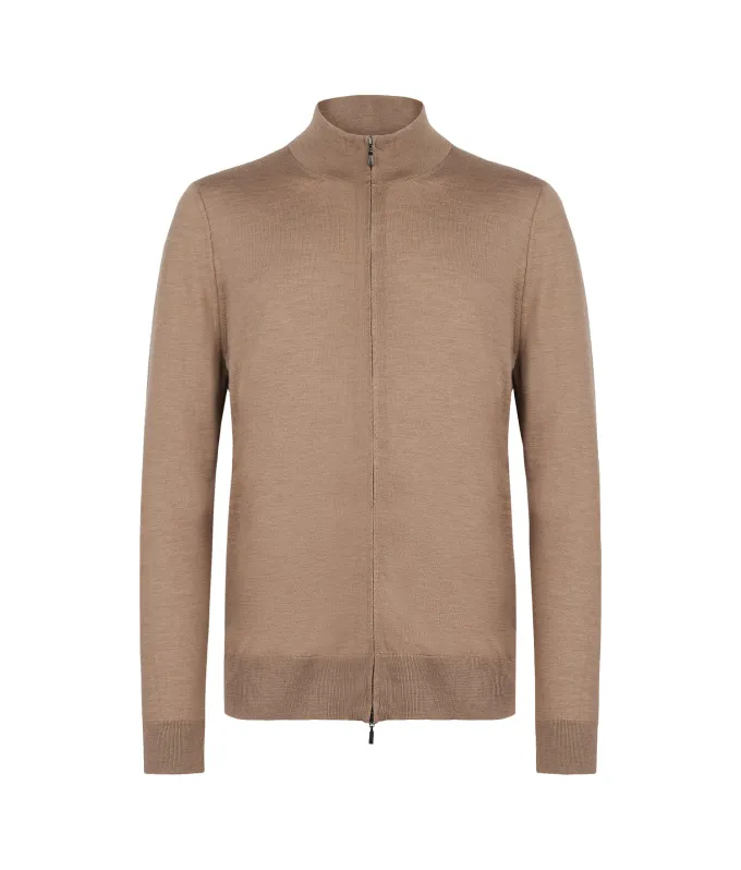 Cardigan con zip in Cashmere Ultrafine