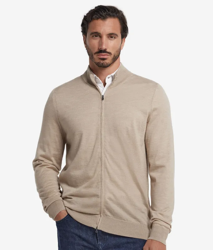 Cardigan con zip in Cashmere Ultrafine