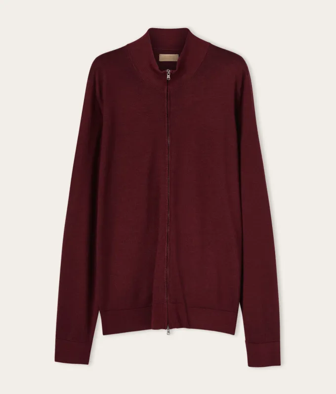 Cardigan con zip in Cashmere Ultrafine