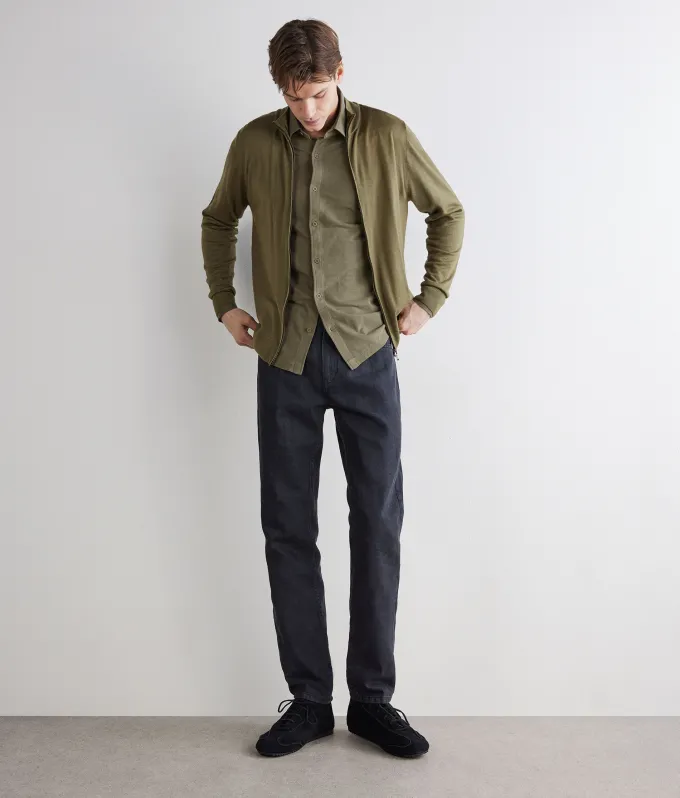 Cardigan con zip in Cashmere Ultrafine