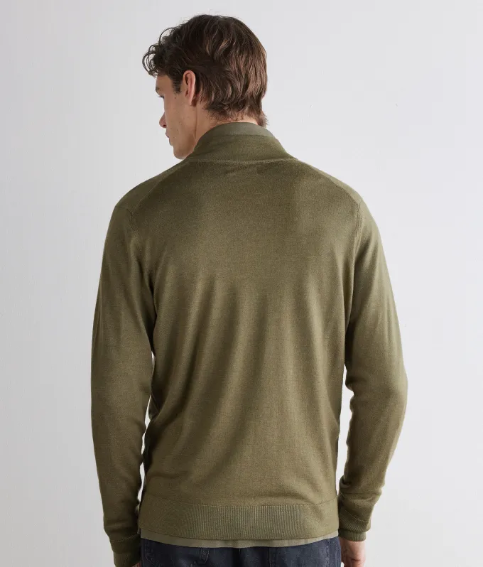 Cardigan con zip in Cashmere Ultrafine