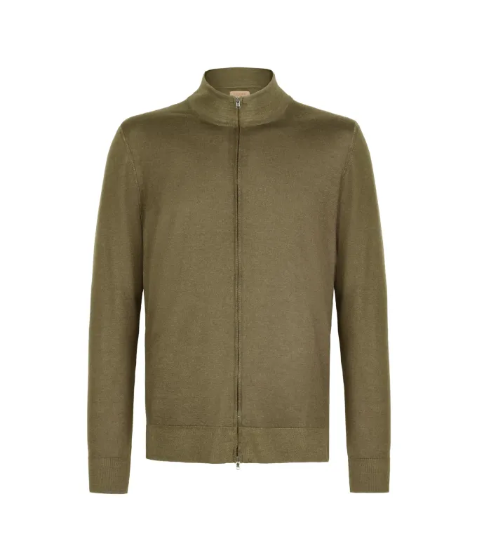 Cardigan con zip in Cashmere Ultrafine