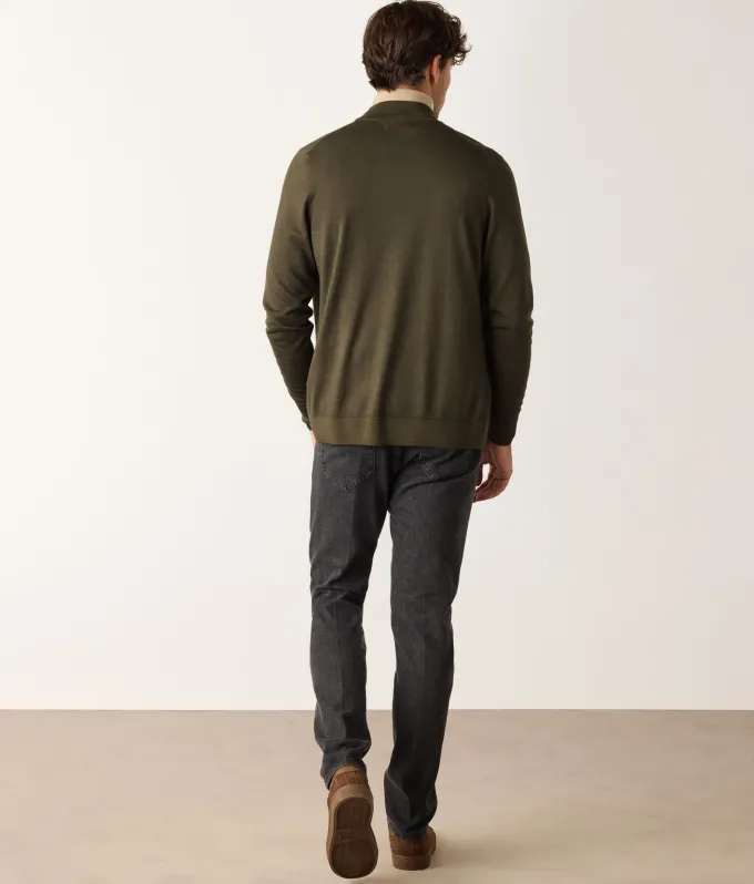 Cardigan con zip in Cashmere Ultrafine