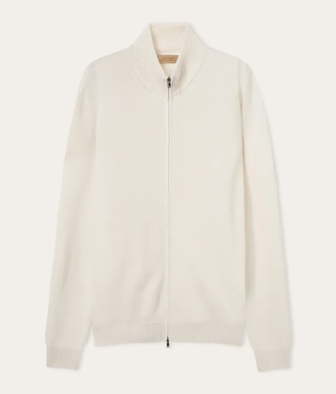 Cardigan con zip in Cashmere Ultrasoft