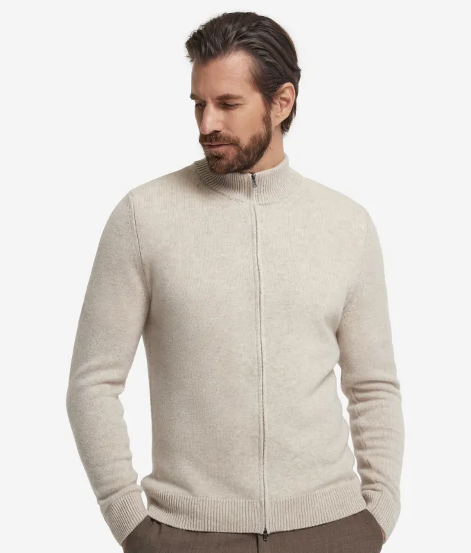 Cardigan con zip in Cashmere Ultrasoft