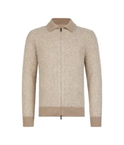 Cardigan con zip in Cashmere Undyed Ultrasoft