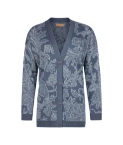 Cardigan jacquard botanico