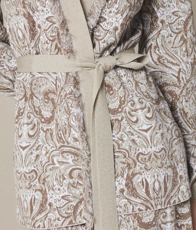 Cardigan jacquard paisley
