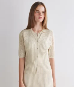 Cardigan trafori lamè