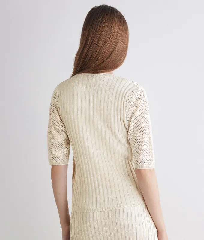 Cardigan trafori lamè