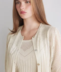 Cardigan trafori lamè