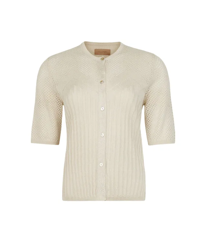 Cardigan trafori lamè