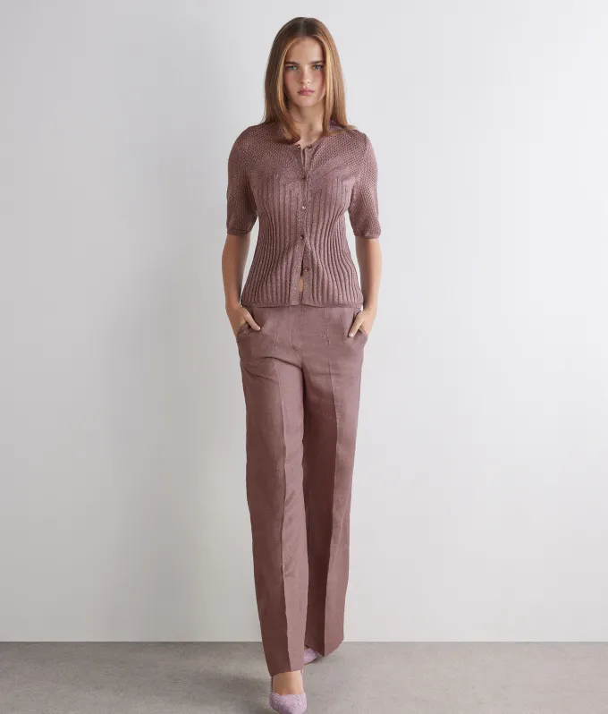 Cardigan trafori lamè