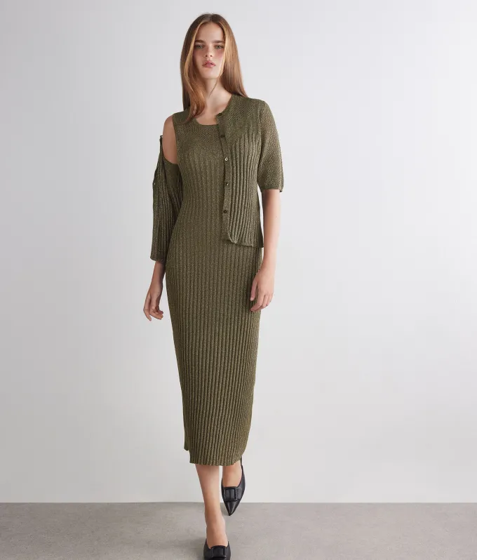 Cardigan trafori lamè
