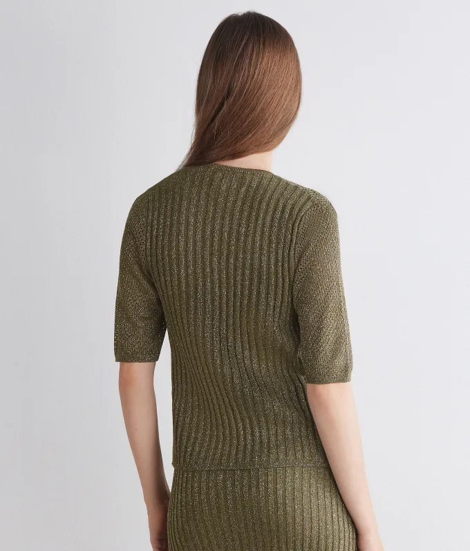 Cardigan trafori lamè