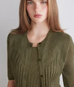 Cardigan trafori lamè