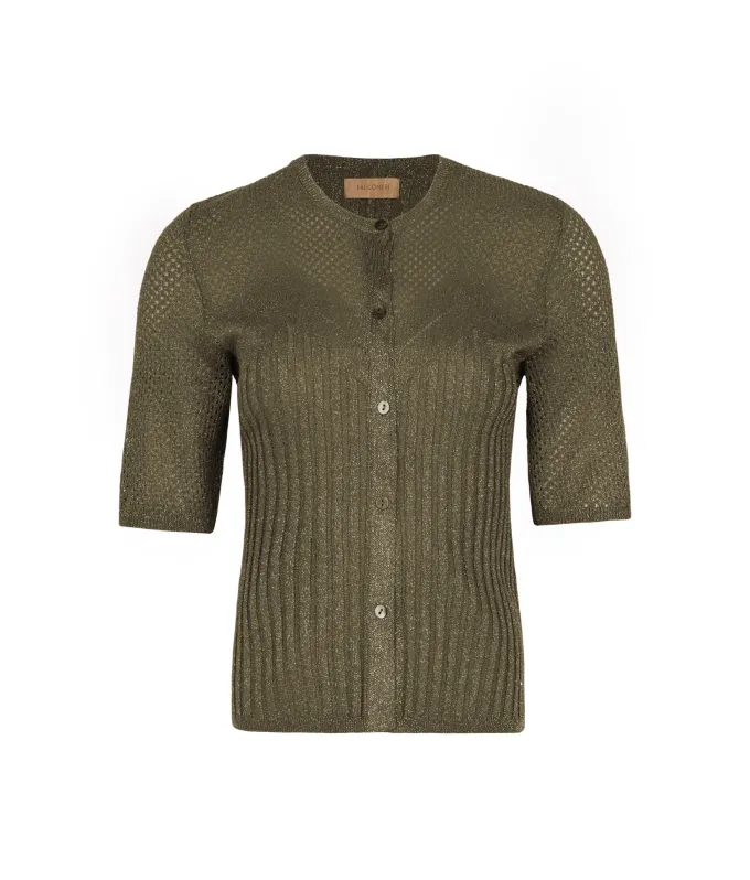 Cardigan trafori lamè