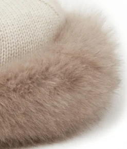 Colbacco in cashmere e pelliccia