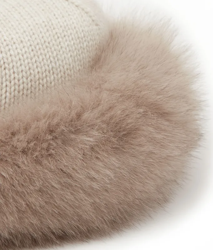 Colbacco in cashmere e pelliccia