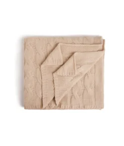 Coperta con motivo a trecce in Cashmere