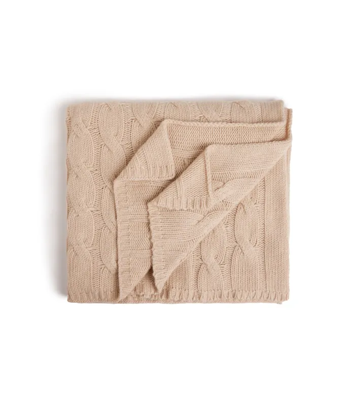 Coperta con motivo a trecce in Cashmere