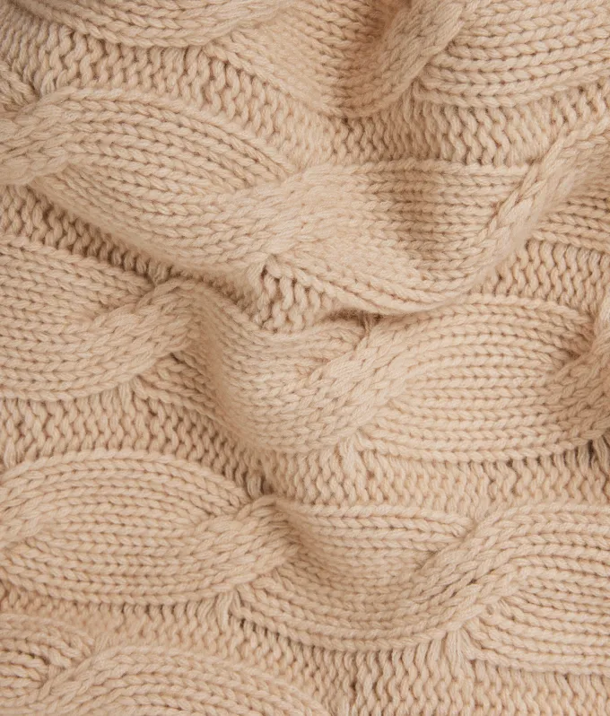 Coperta con motivo a trecce in Cashmere