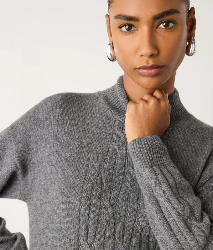 Dolcevita a coste intrecciate in Cashmere Ultrasoft