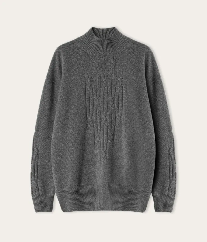 Dolcevita a coste intrecciate in Cashmere Ultrasoft