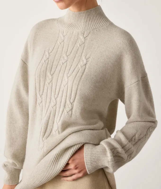 Dolcevita a coste intrecciate in Cashmere Ultrasoft
