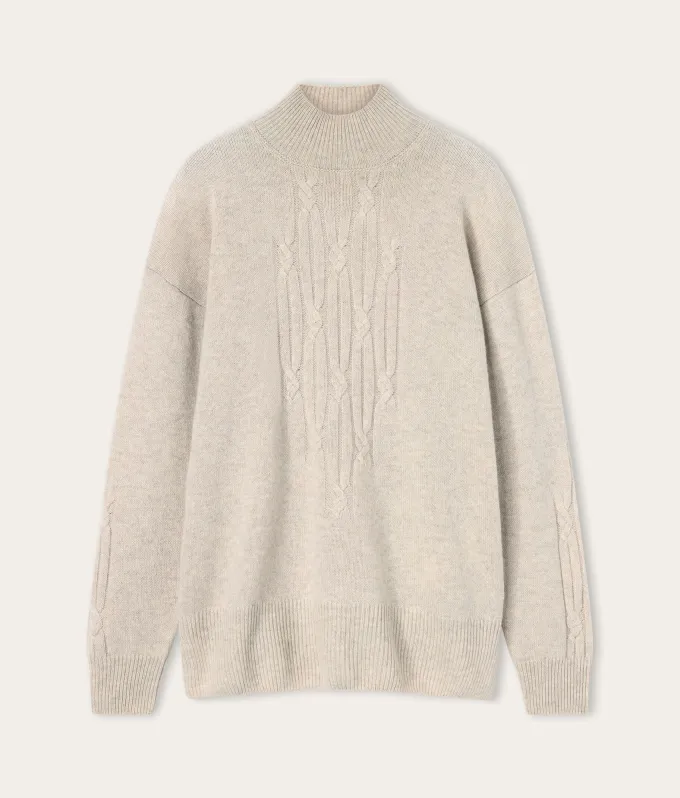 Dolcevita a coste intrecciate in Cashmere Ultrasoft