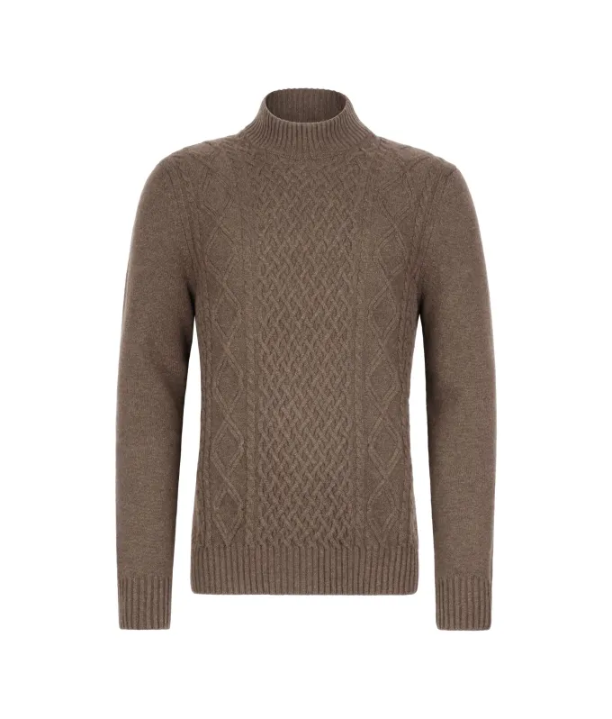Dolcevita con motivo Fisherman in Cashmere Ultrasoft